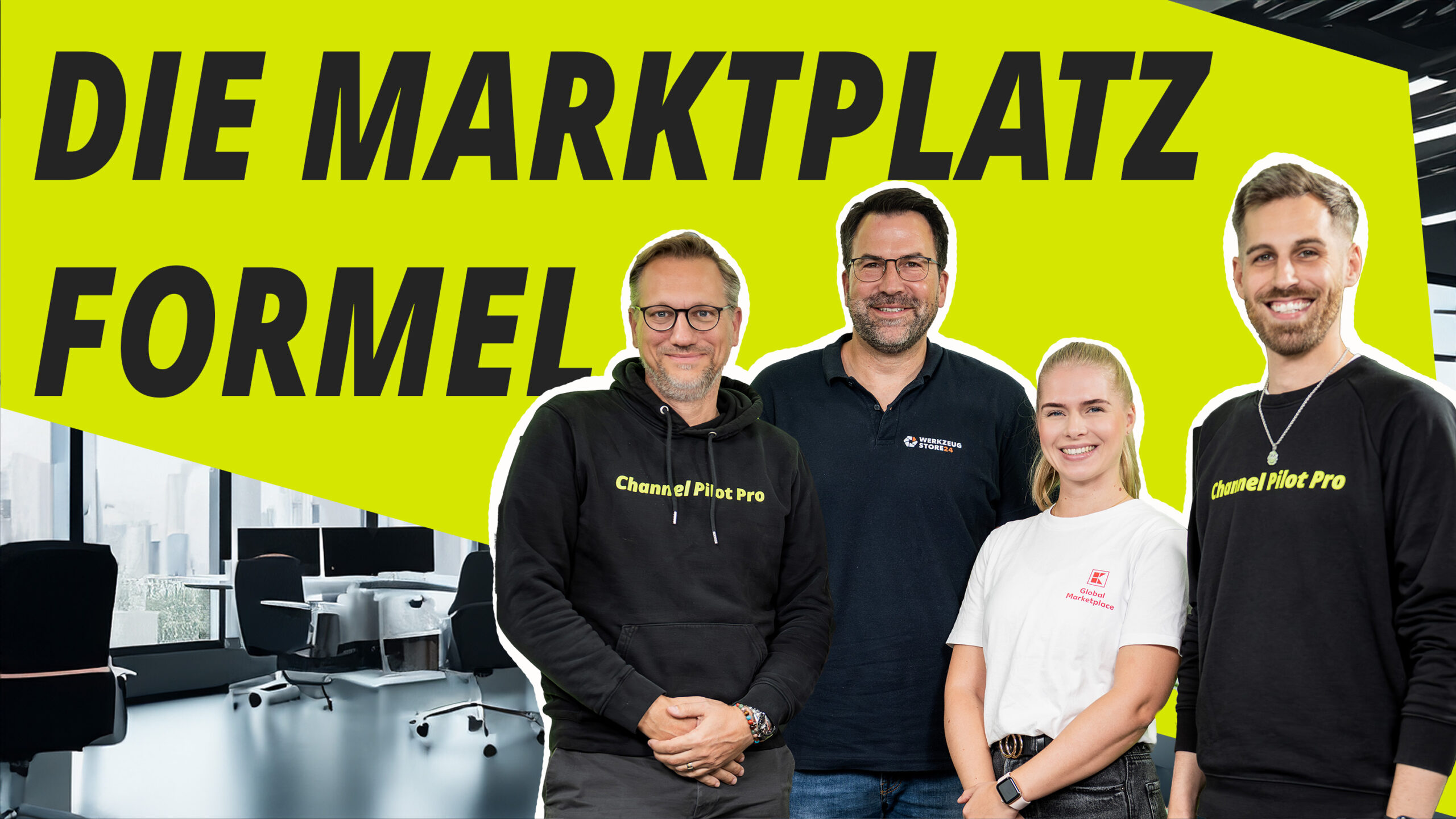 Carsten Mesecke-von Rheinbaben, Christian Rudolph, Viola Trabold und Eike Prien stehen im Büro